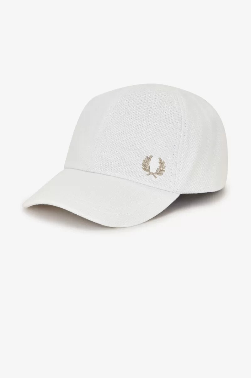 fred perry classic pique herrkeps snövit grön