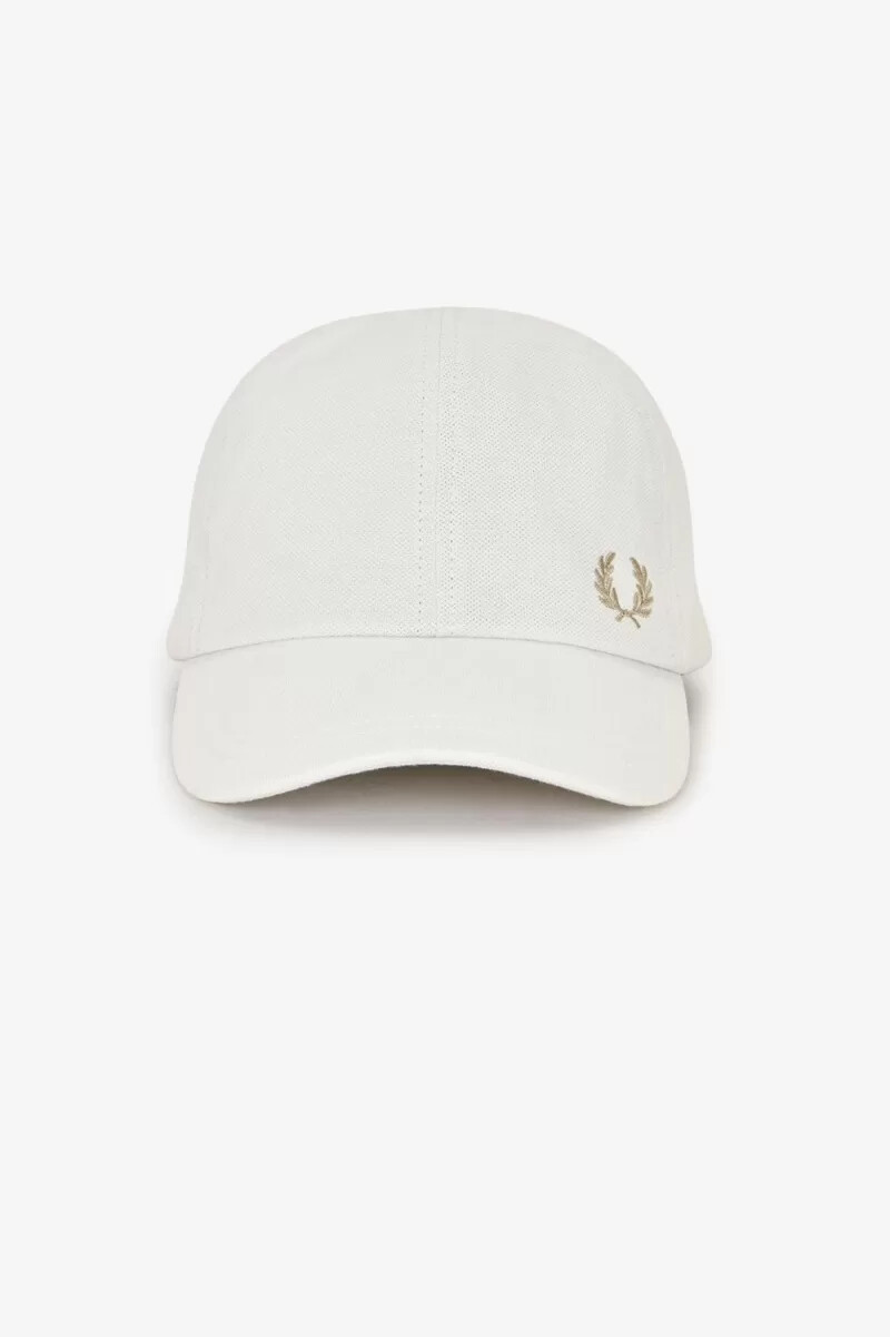 fred perry classic pique herrkeps snövit grön
