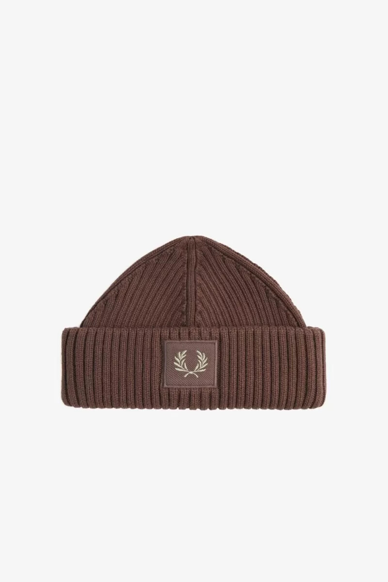 fred perry cotton rib herrkeps mörkröd varm grå