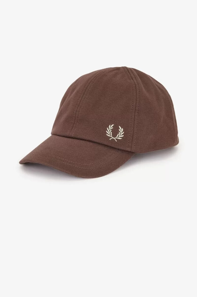 fred perry classic pique herrkeps mörkröd varm grå
