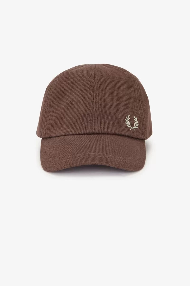 fred perry classic pique herrkeps mörkröd varm grå