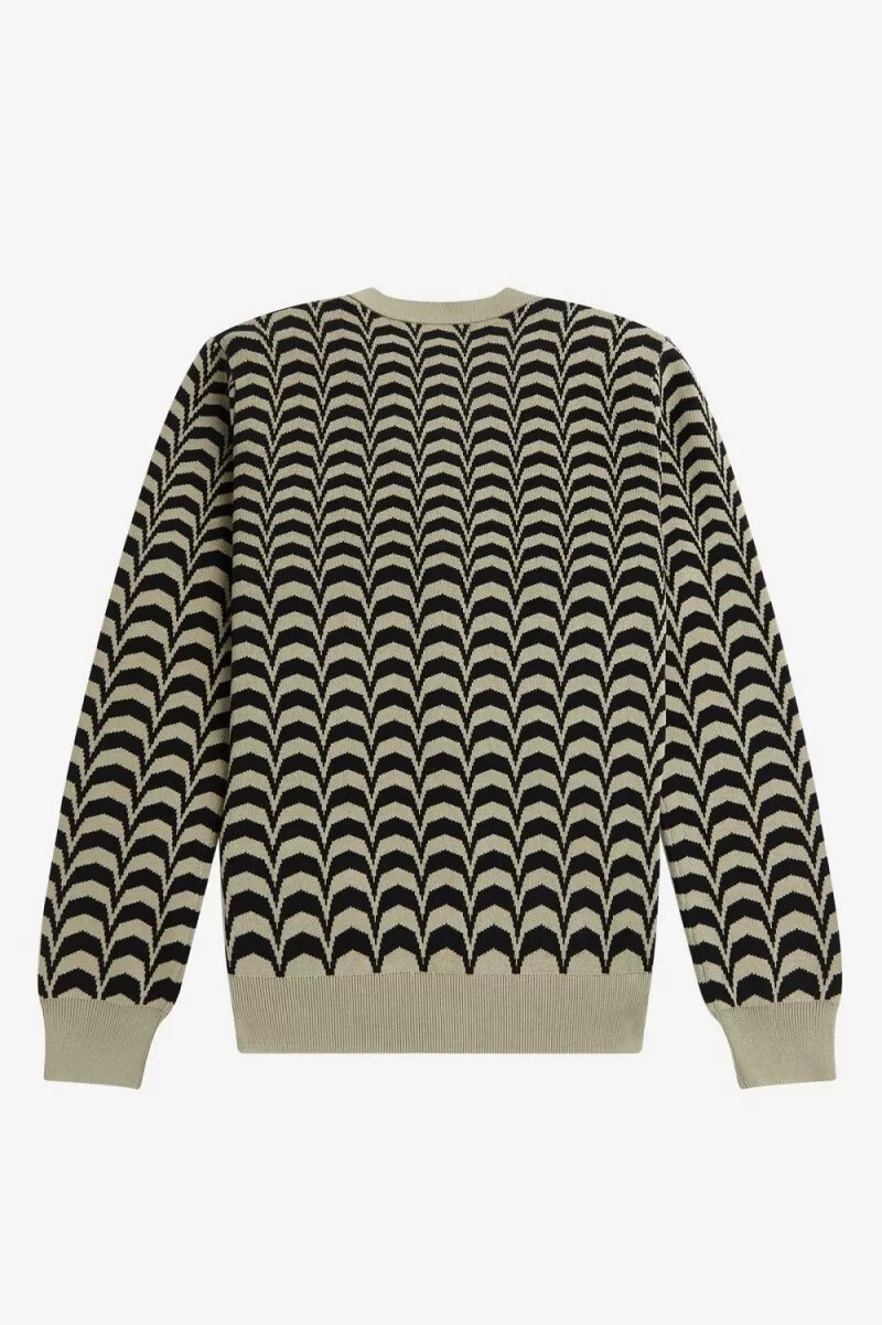 fred perry jacquard herrkofta varm grå