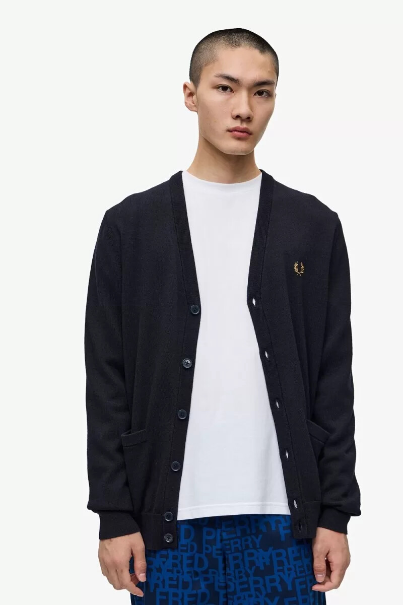 fred perry classic herr kofta marinblå