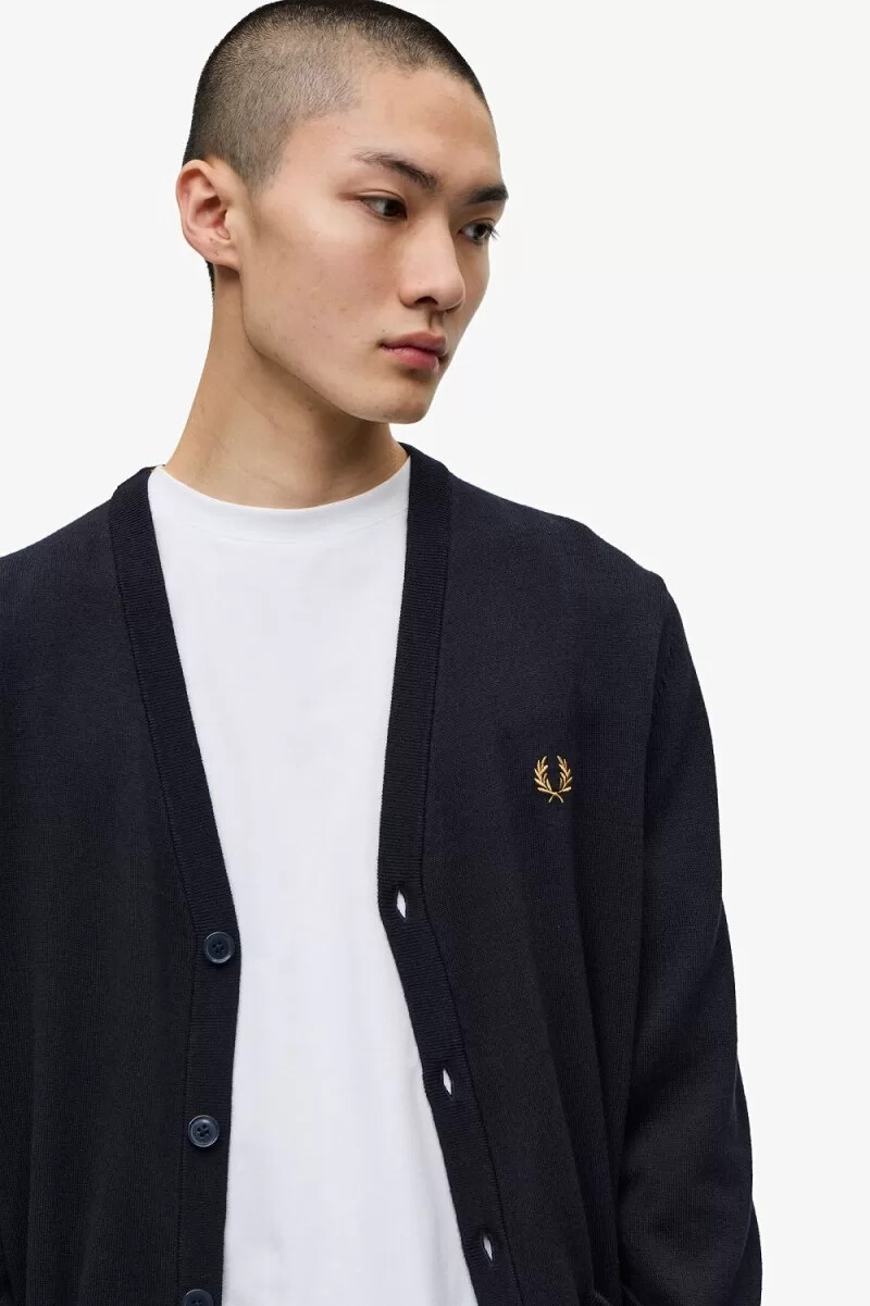 fred perry classic herr kofta marinblå