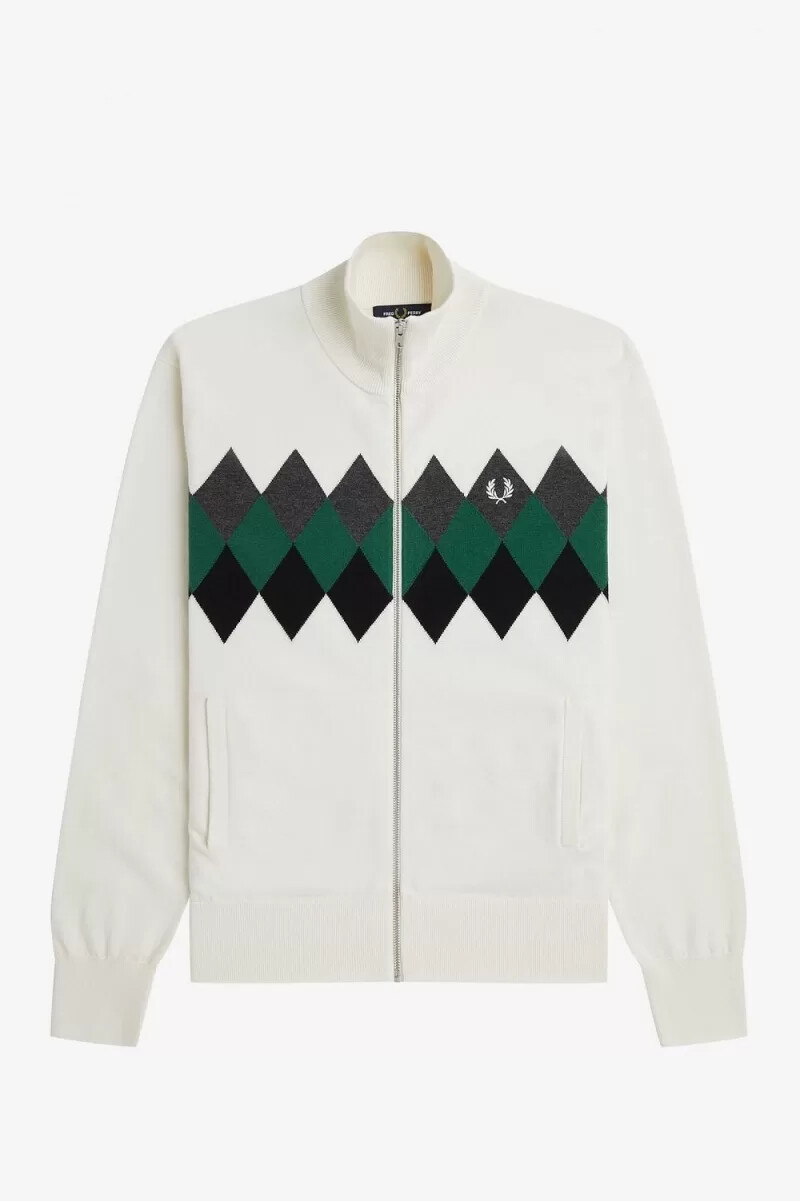 fred perry diamond intarsia herr kofta snövit