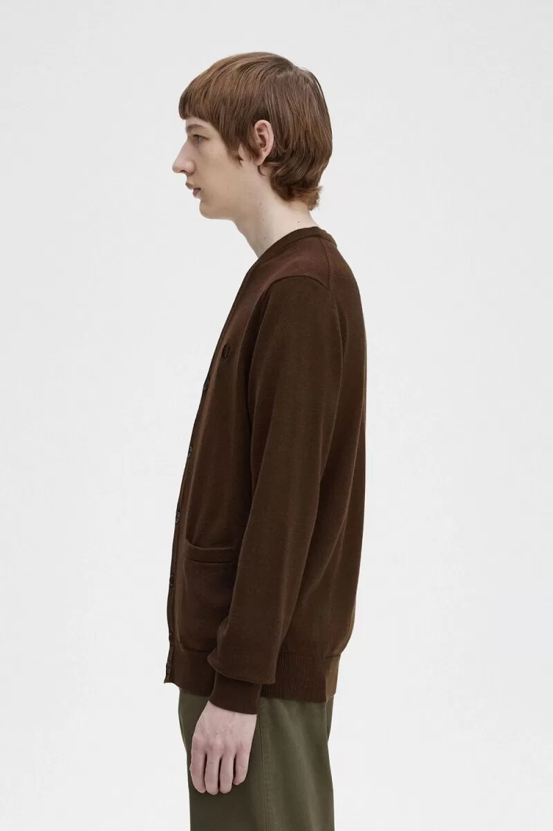 fred perry classic herrkofta burnt tobacco