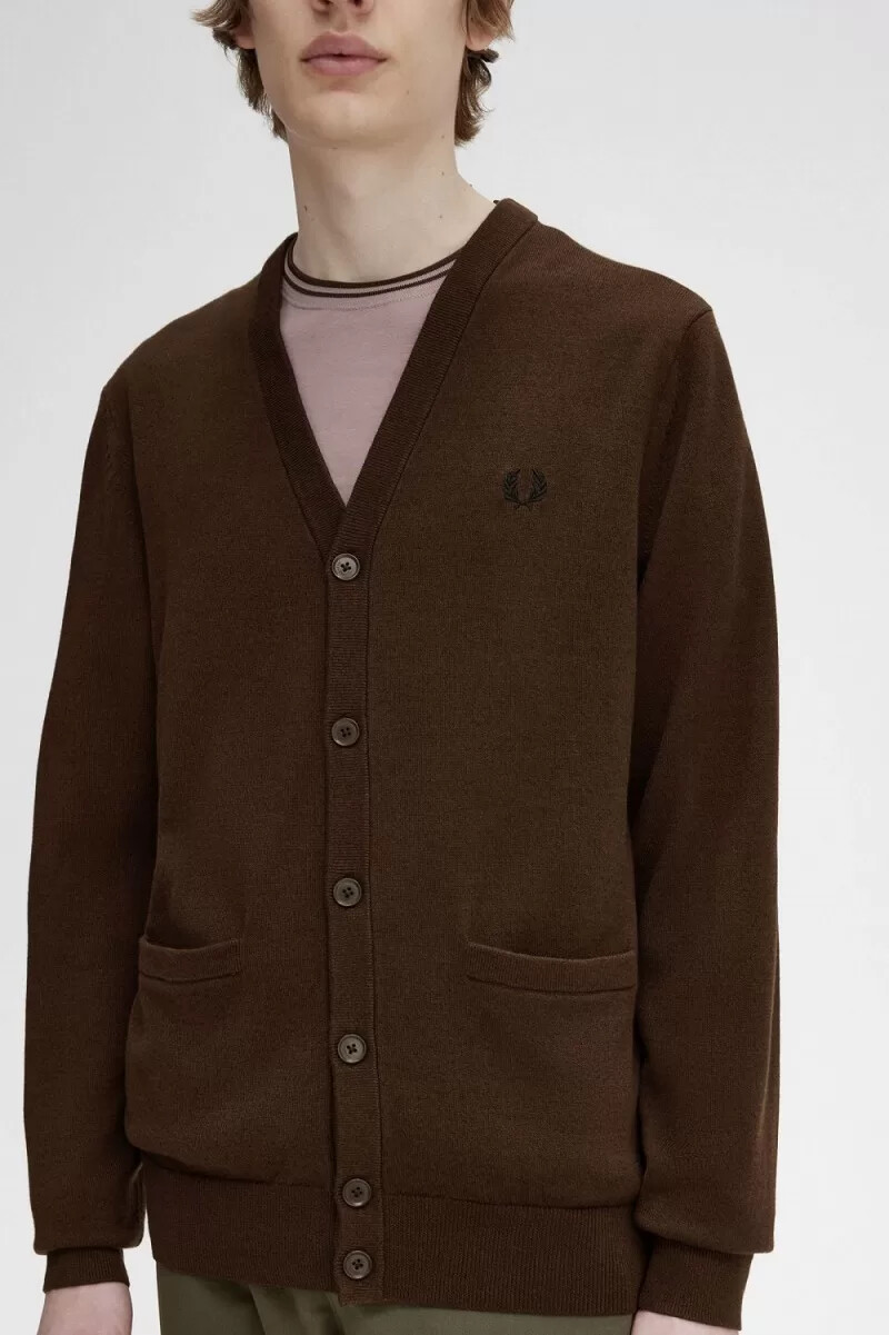 fred perry classic herrkofta burnt tobacco