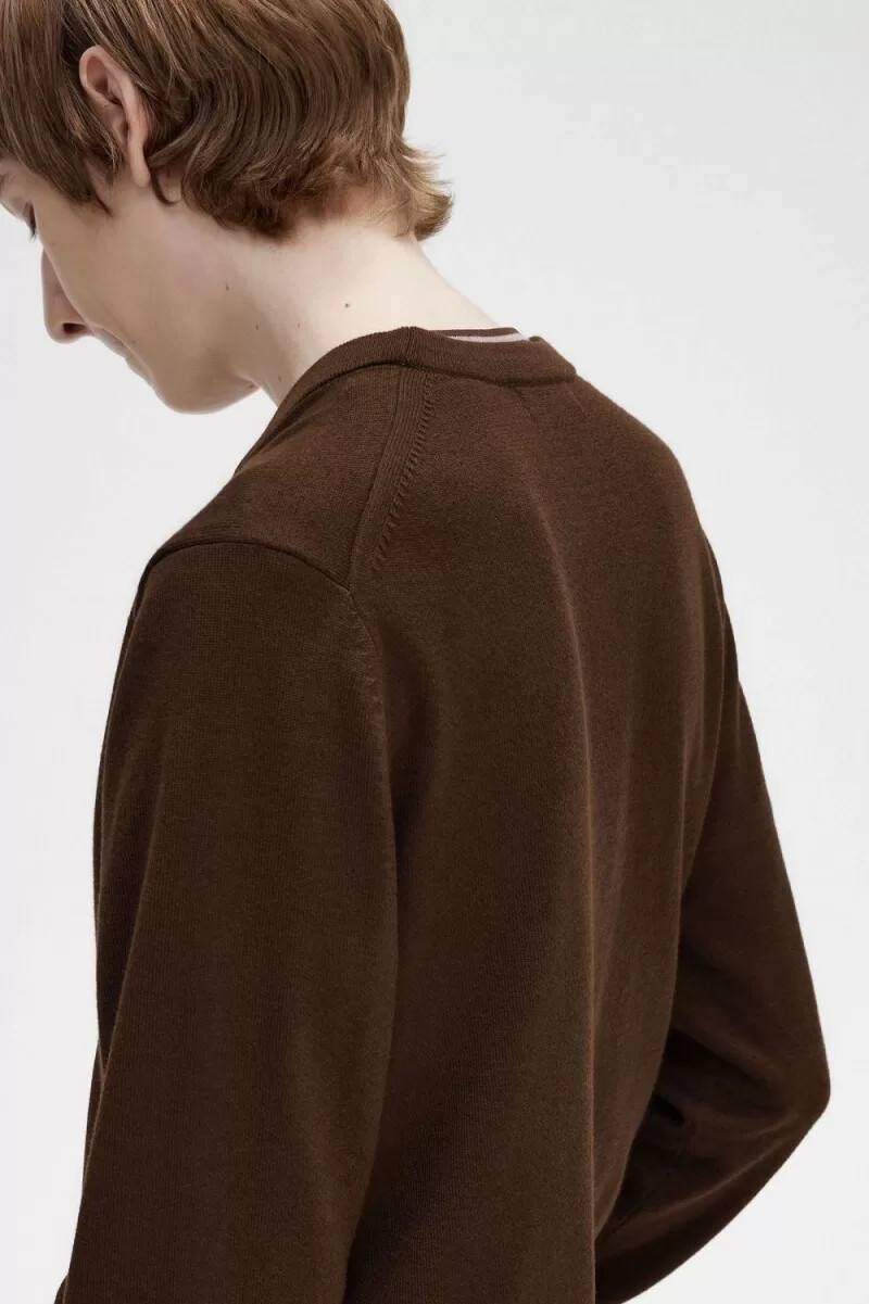 fred perry classic herrkofta burnt tobacco