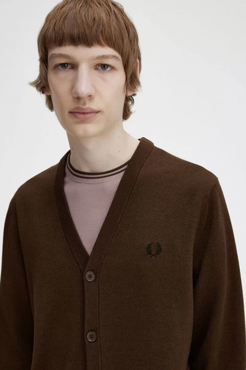 fred perry classic herrkofta burnt tobacco