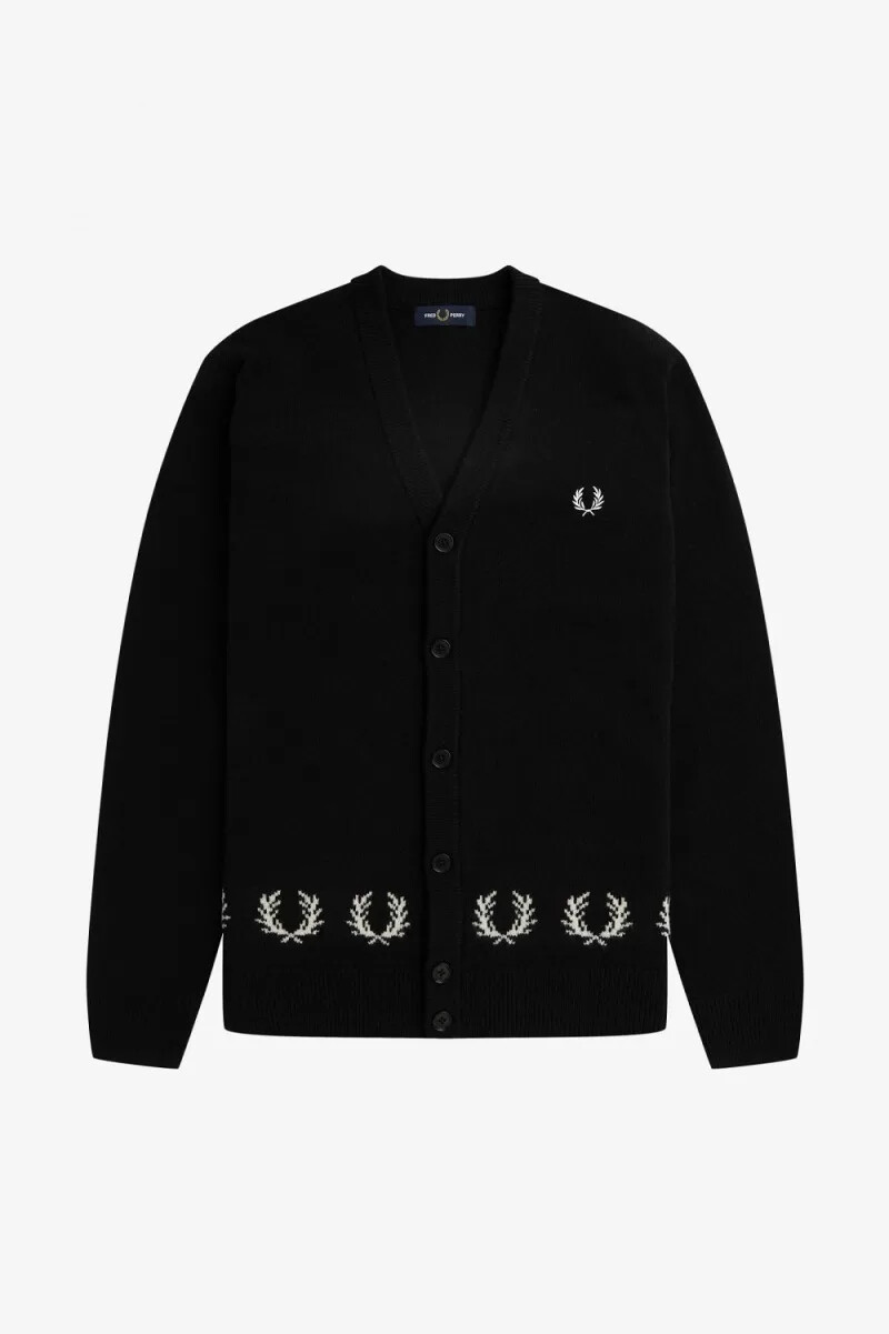 fred perry laurel wreath trim herrkofta svart