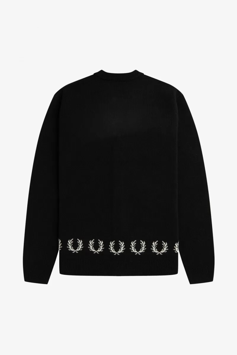 fred perry laurel wreath trim herrkofta svart