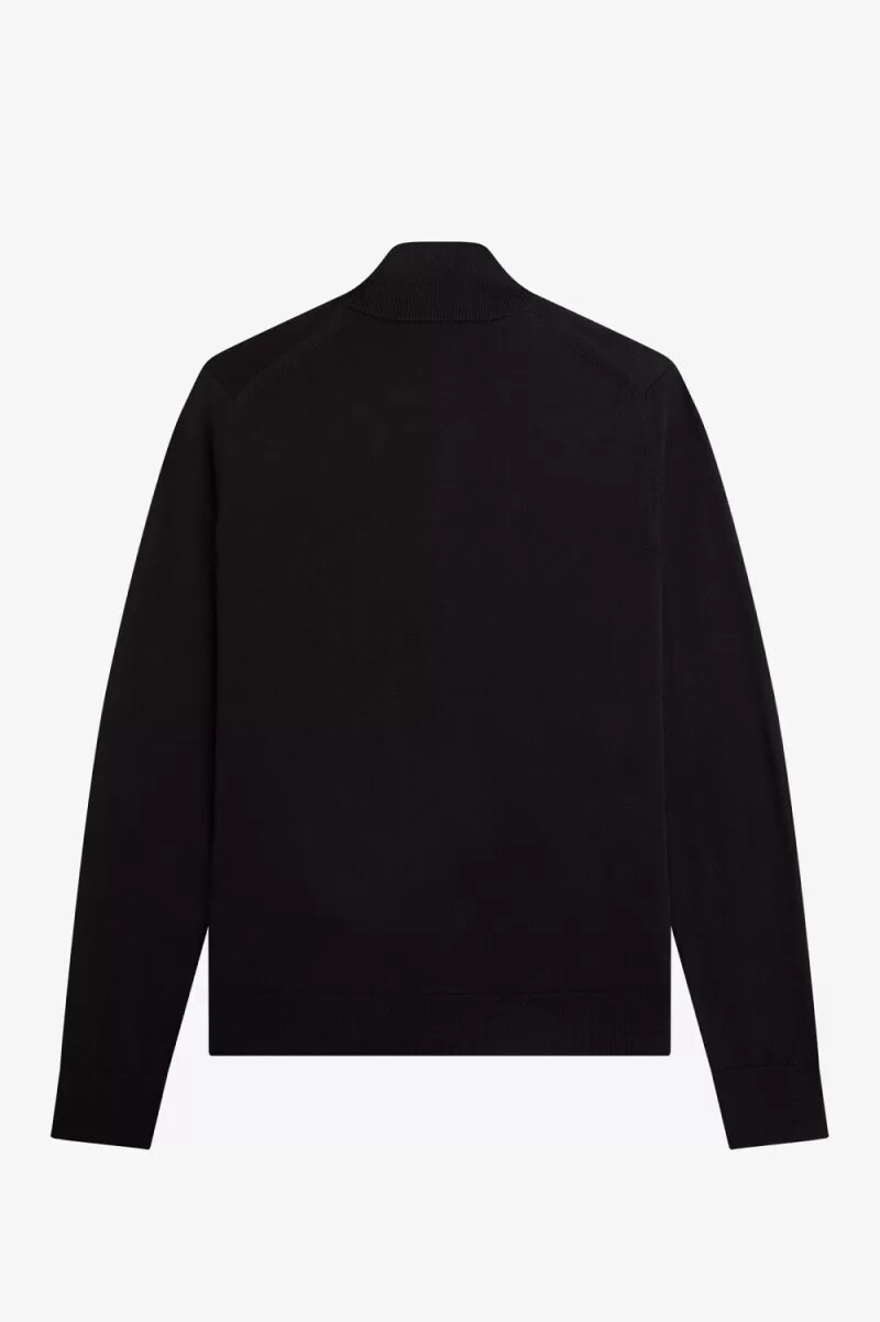 fred perry classic zip through herrkofta svart