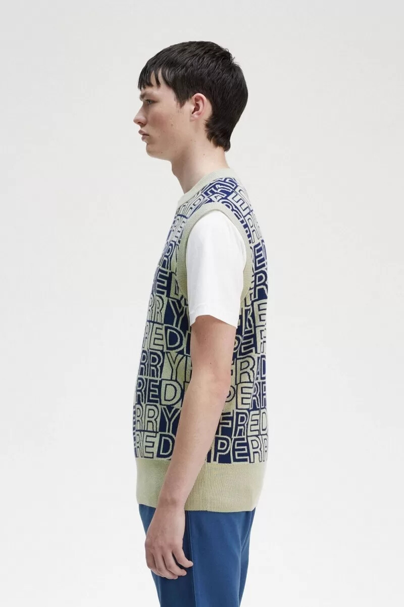 fred perry block graphic herrlinnen mintgrön