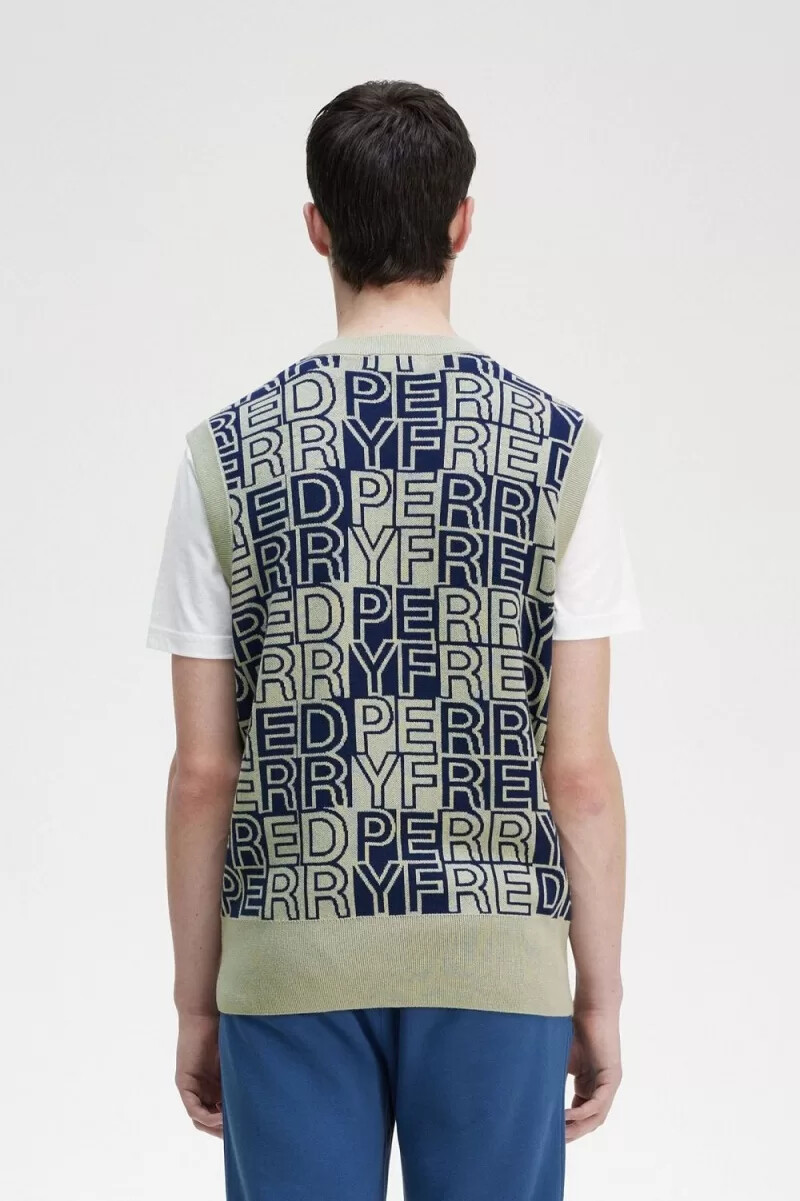 fred perry block graphic herrlinnen mintgrön