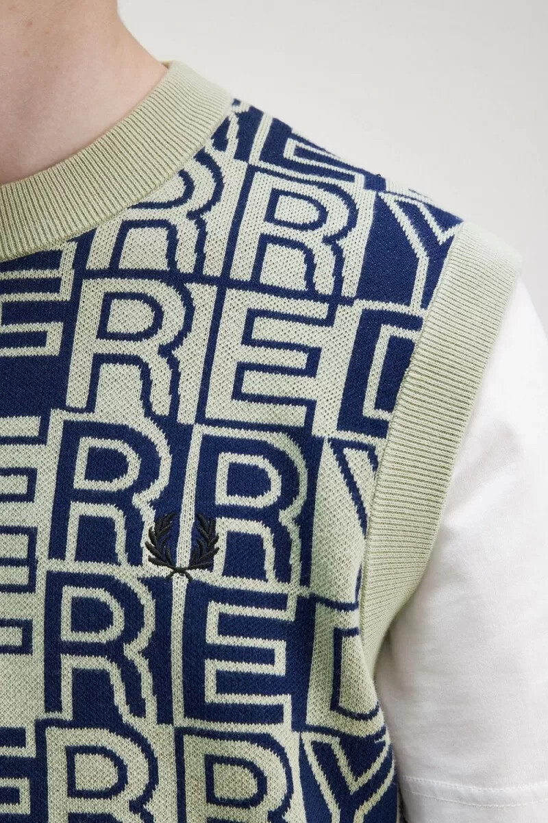 fred perry block graphic herrlinnen mintgrön