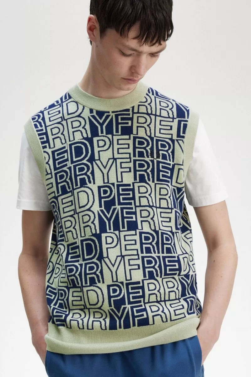 fred perry block graphic herrlinnen mintgrön