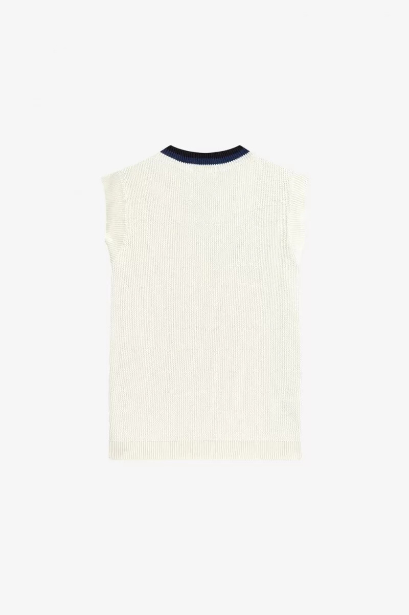 fred perry v-ringad stickad linne herr beige