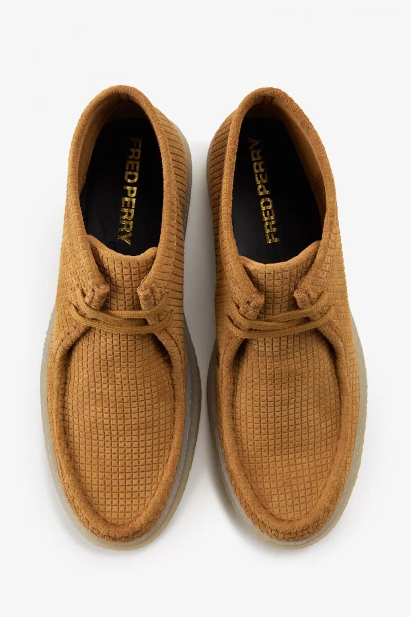 fred perry mid dawson herrloafers mörk kaffe