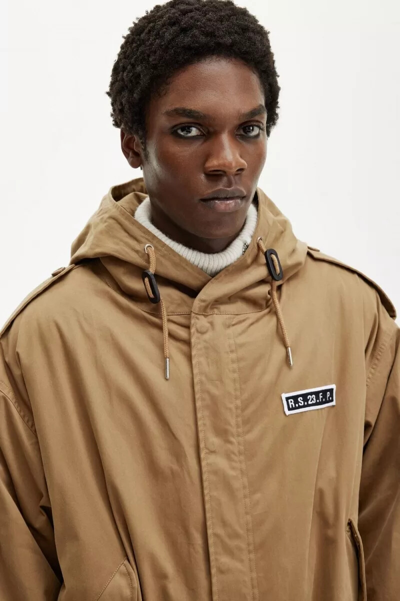 fred perry mönstrad herrparkas grön