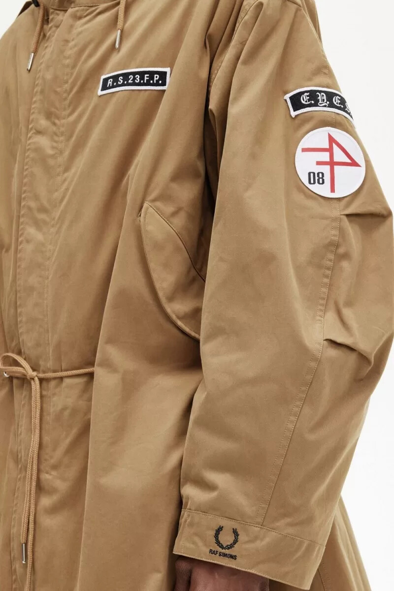 fred perry mönstrad herrparkas grön