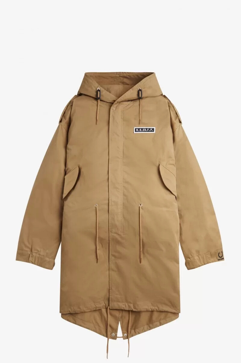 fred perry mönstrad herrparkas grön