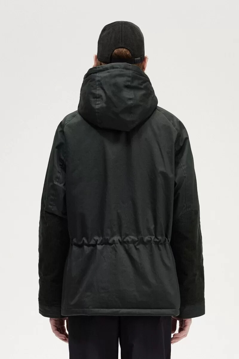 fred perry short snorkel herrparkas nattgrön