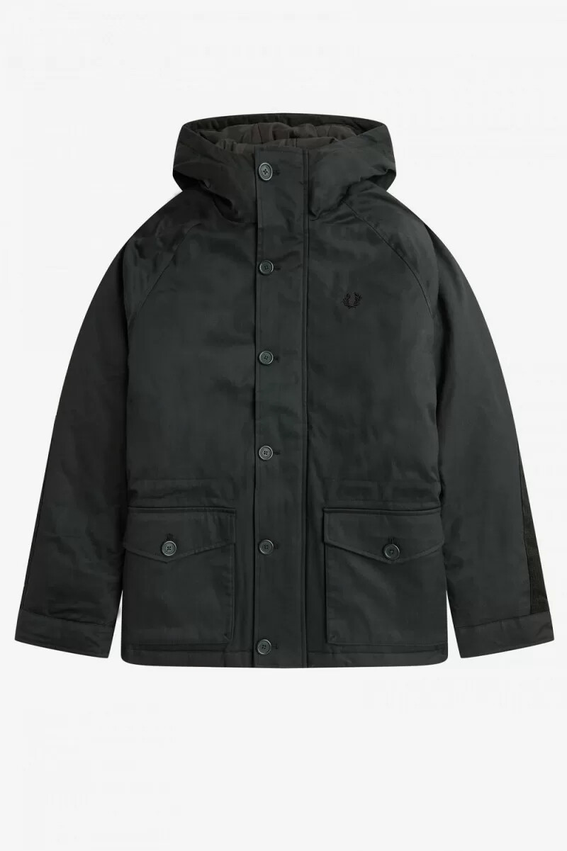 fred perry short snorkel herrparkas nattgrön