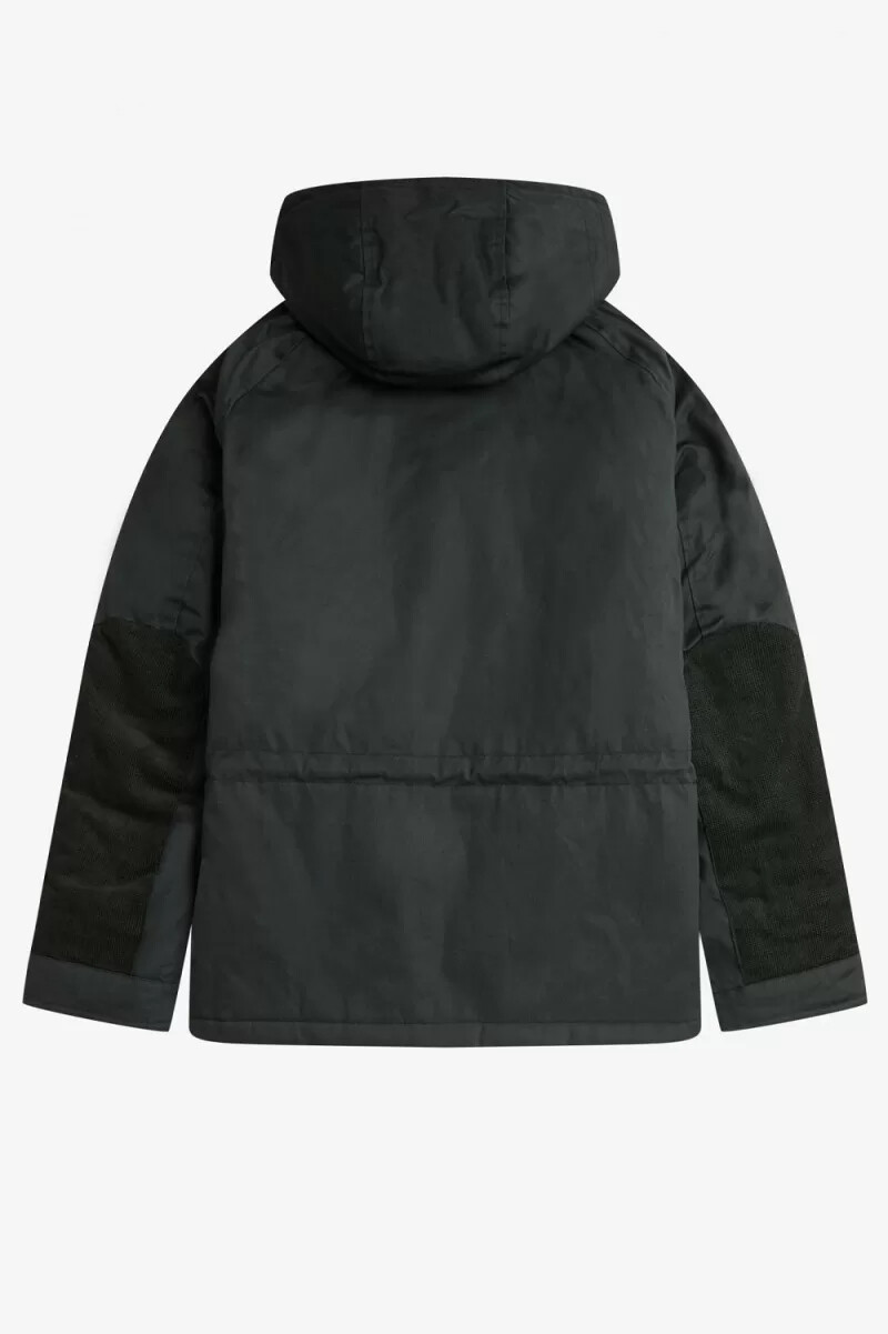 fred perry short snorkel herrparkas nattgrön