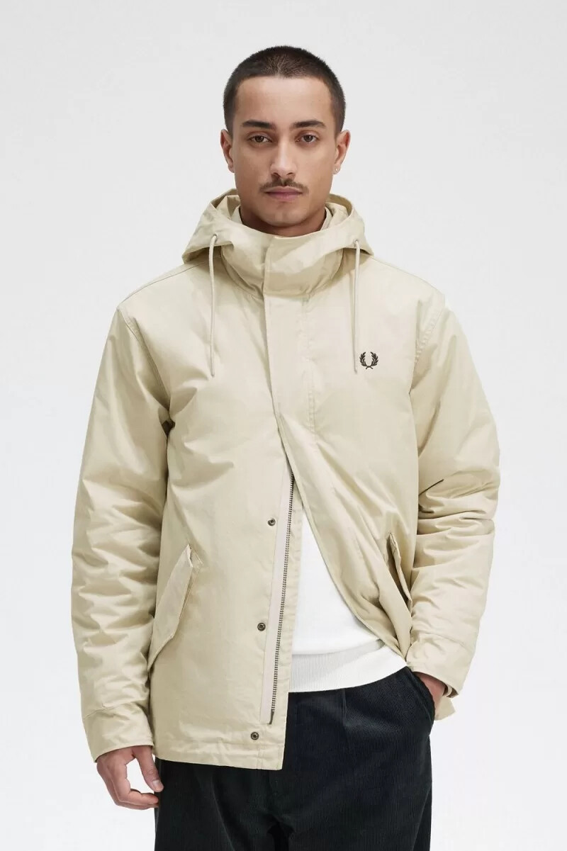 fred perry short vadderad herrparkas ljus mintgrön