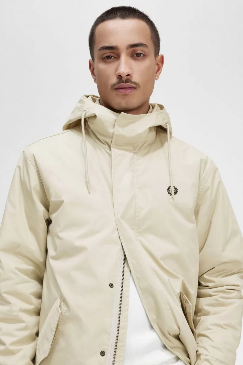 fred perry short vadderad herrparkas ljus mintgrön