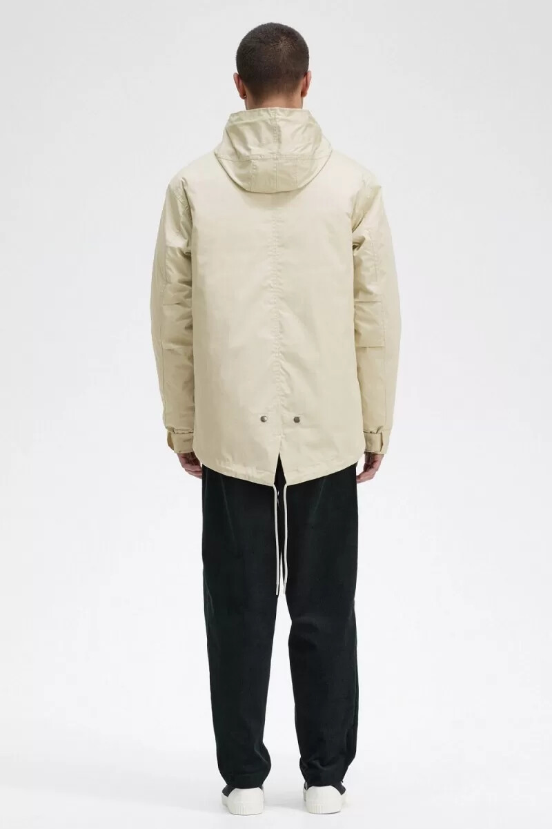 fred perry short vadderad herrparkas ljus mintgrön