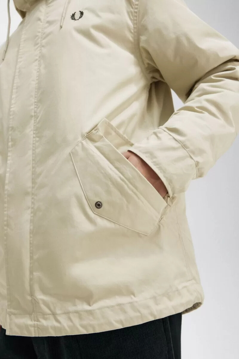 fred perry short vadderad herrparkas ljus mintgrön