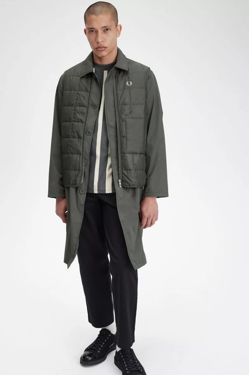 fred perry shell mac herrparkas field green