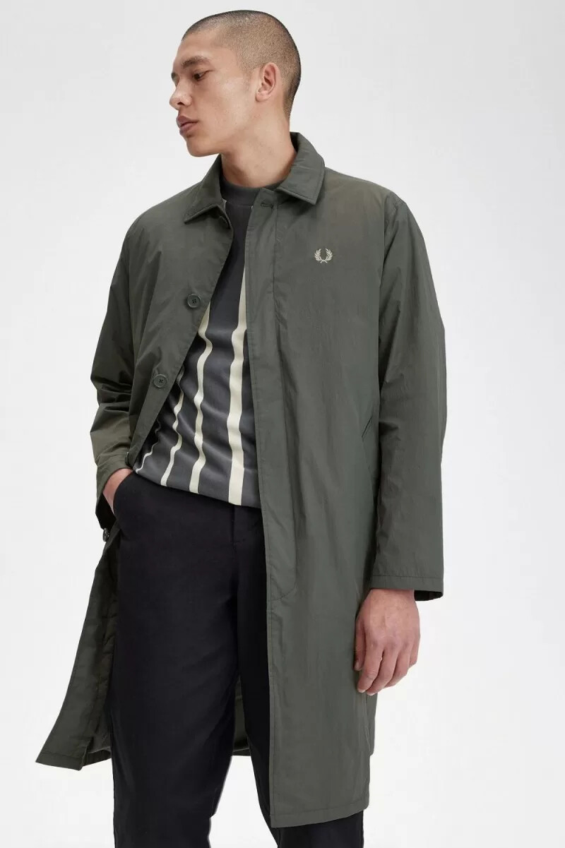 fred perry shell mac herrparkas field green