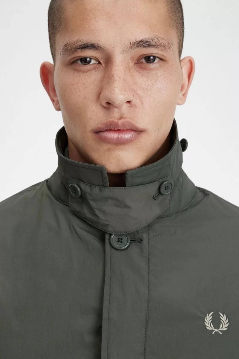 fred perry shell mac herrparkas field green
