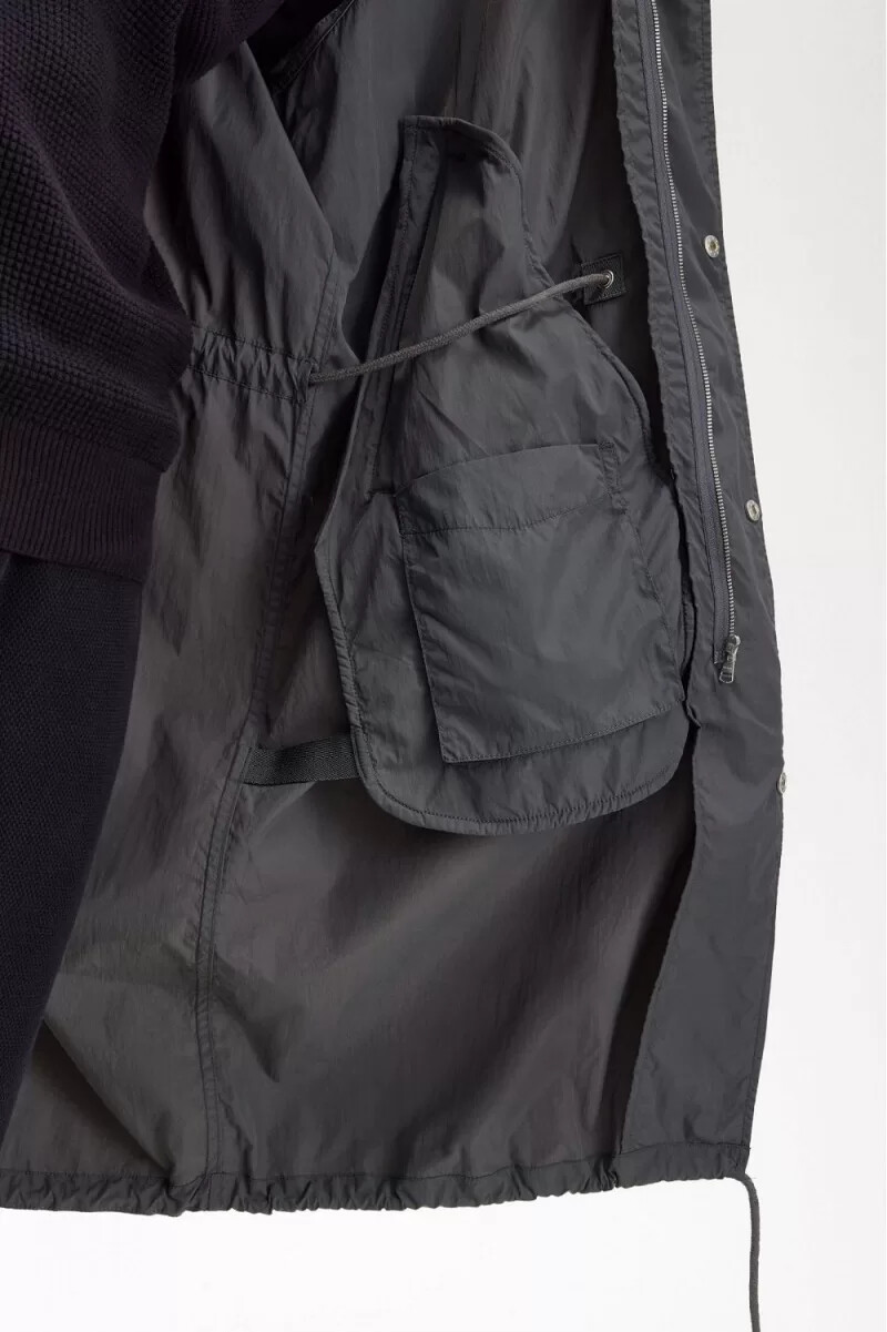 fred perry rak fåll herrparkas gunmetal