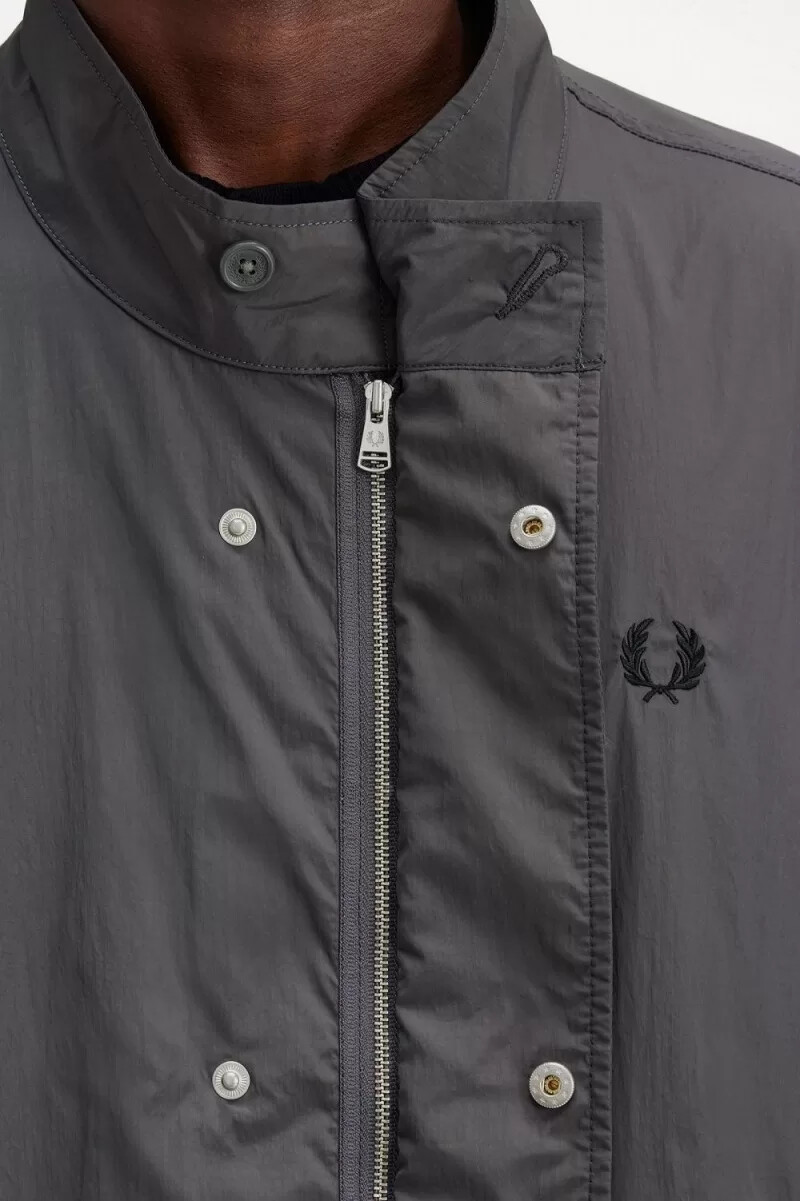 fred perry rak fåll herrparkas gunmetal