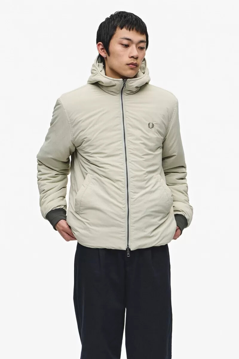 fred perry zip-in liner herrparkas grön