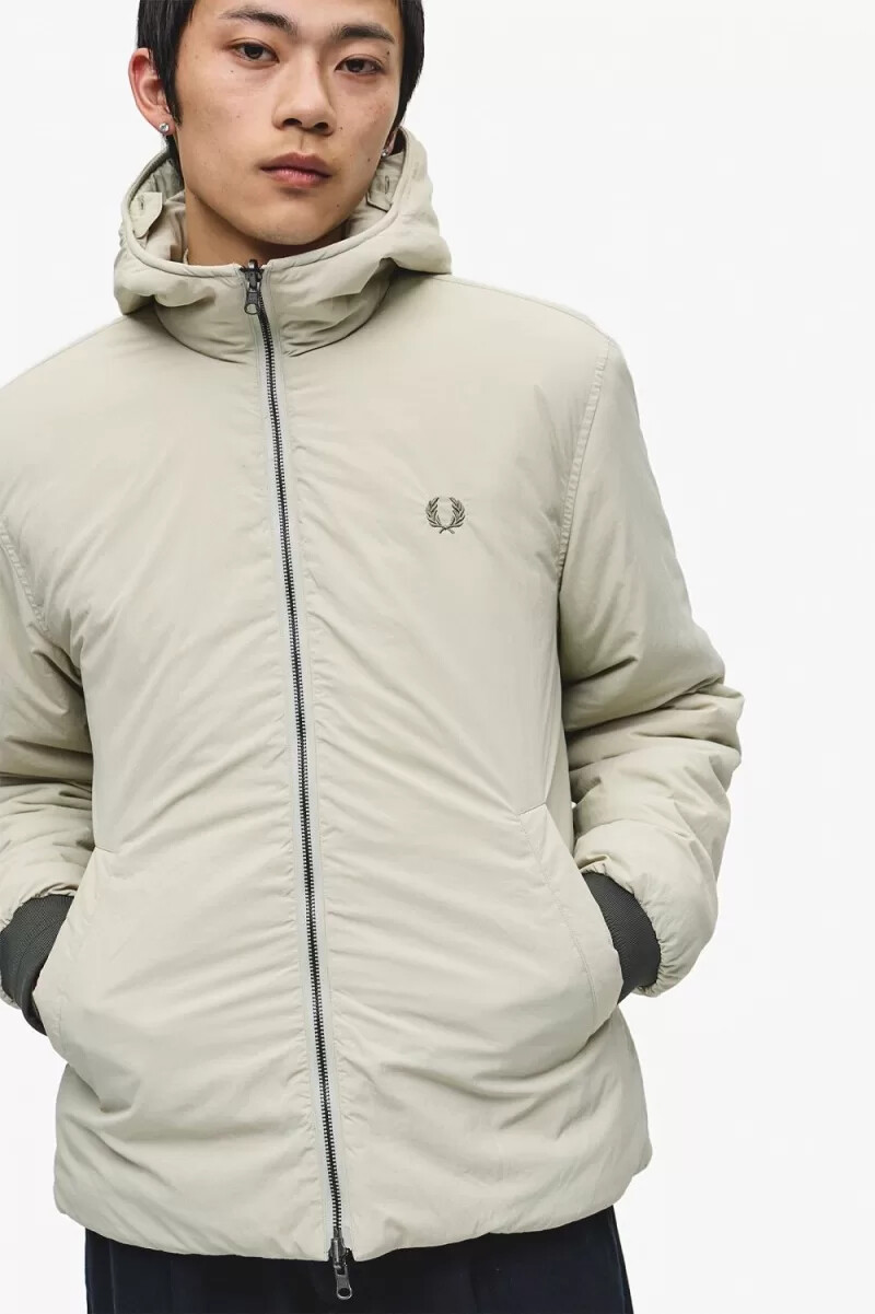 fred perry zip-in liner herrparkas grön