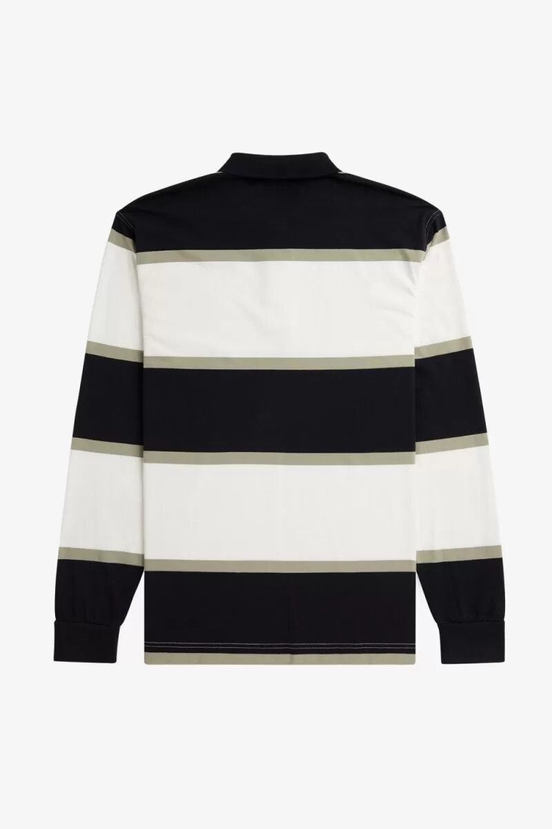 fred perry relaxed stripe herr pikétröja snövit