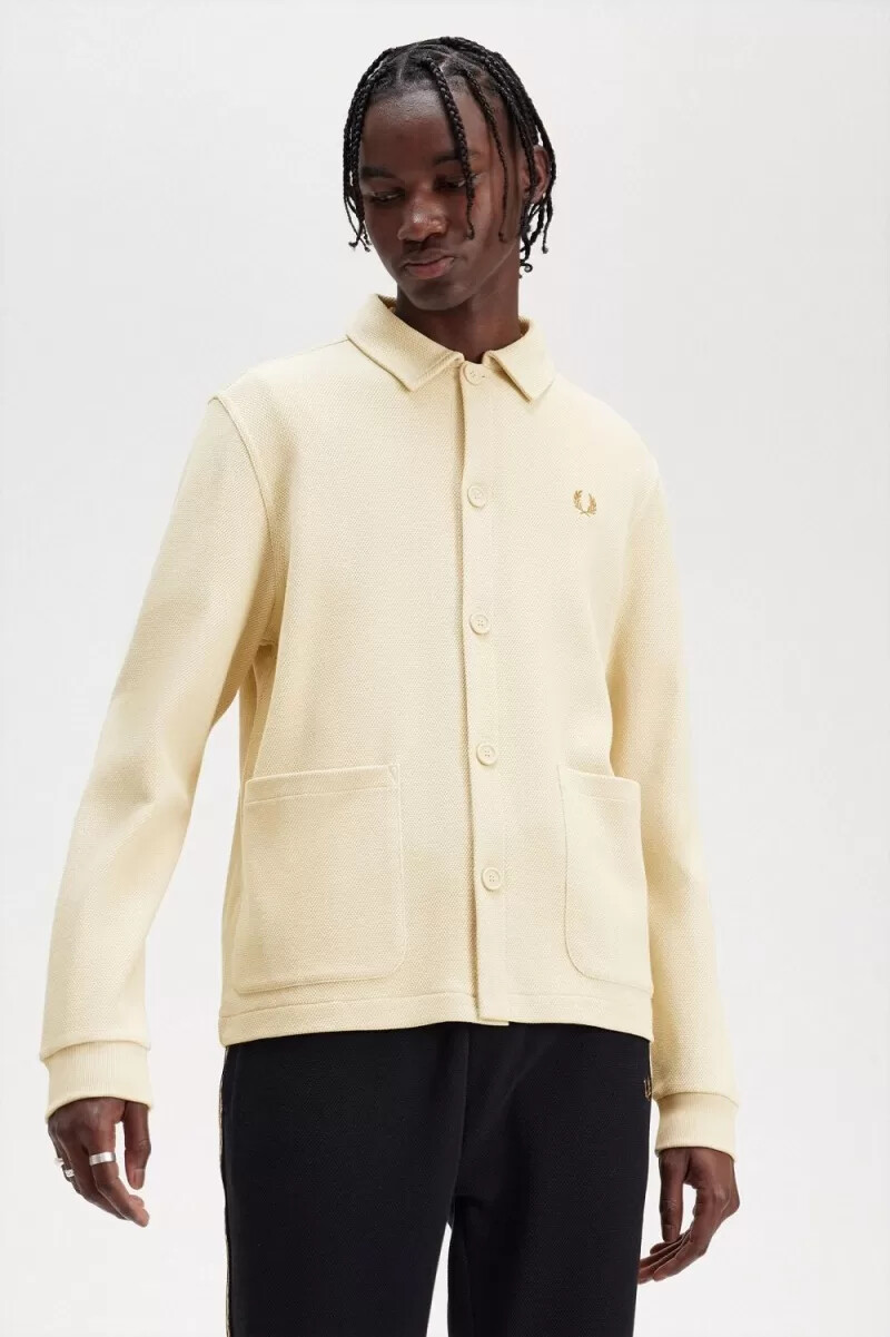 fred perry herrpolo med lång ärm havregryn
