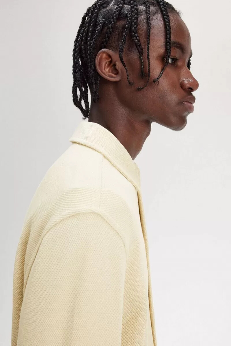 fred perry herrpolo med lång ärm havregryn