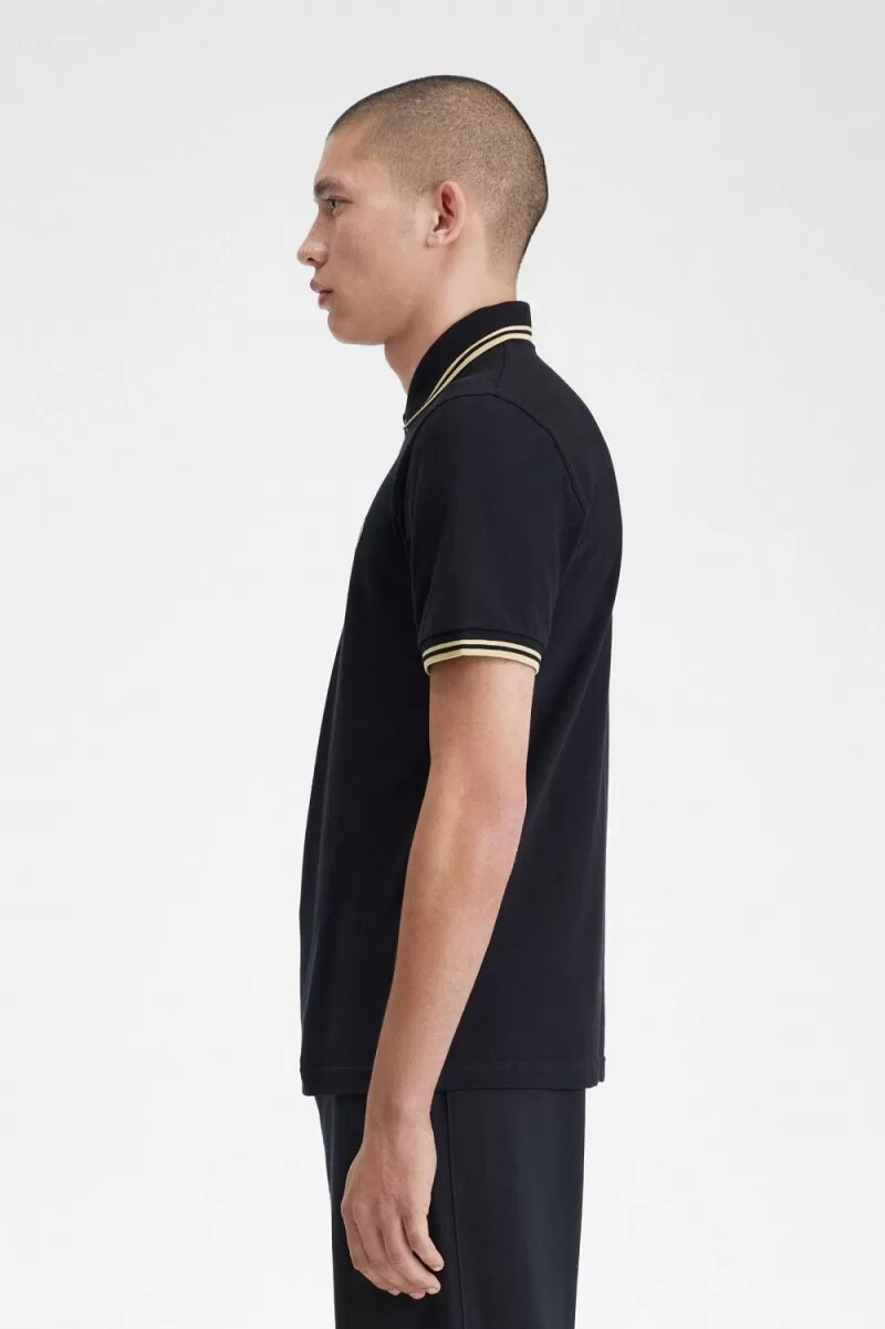 fred perry makati m12 herr pikétröja svart champagne