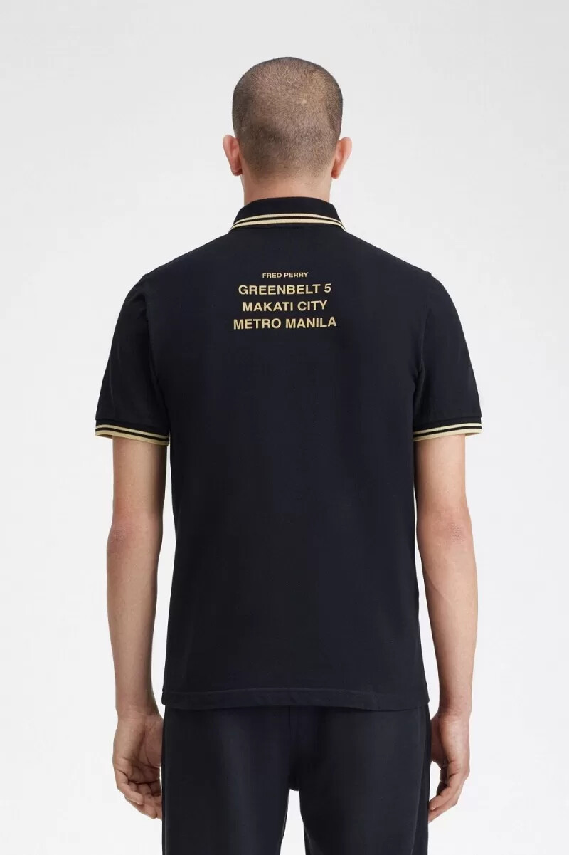 fred perry makati m12 herr pikétröja svart champagne