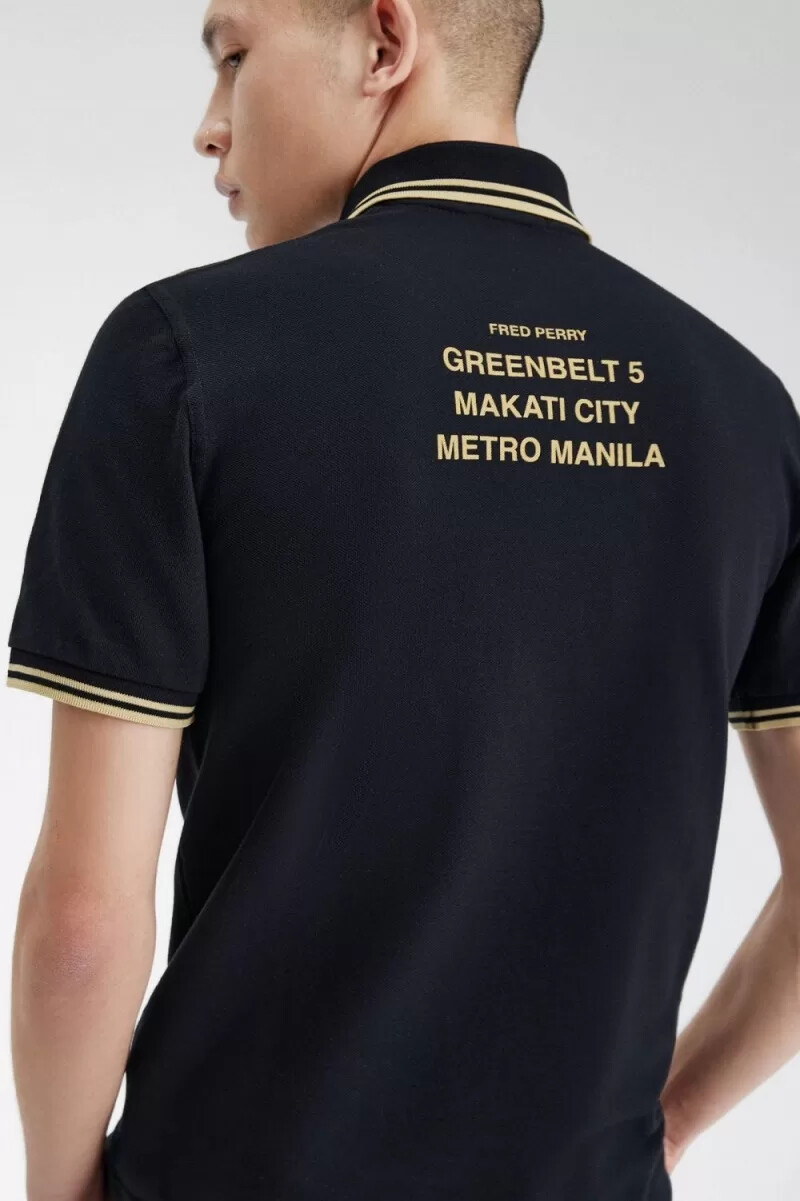 fred perry makati m12 herr pikétröja svart champagne