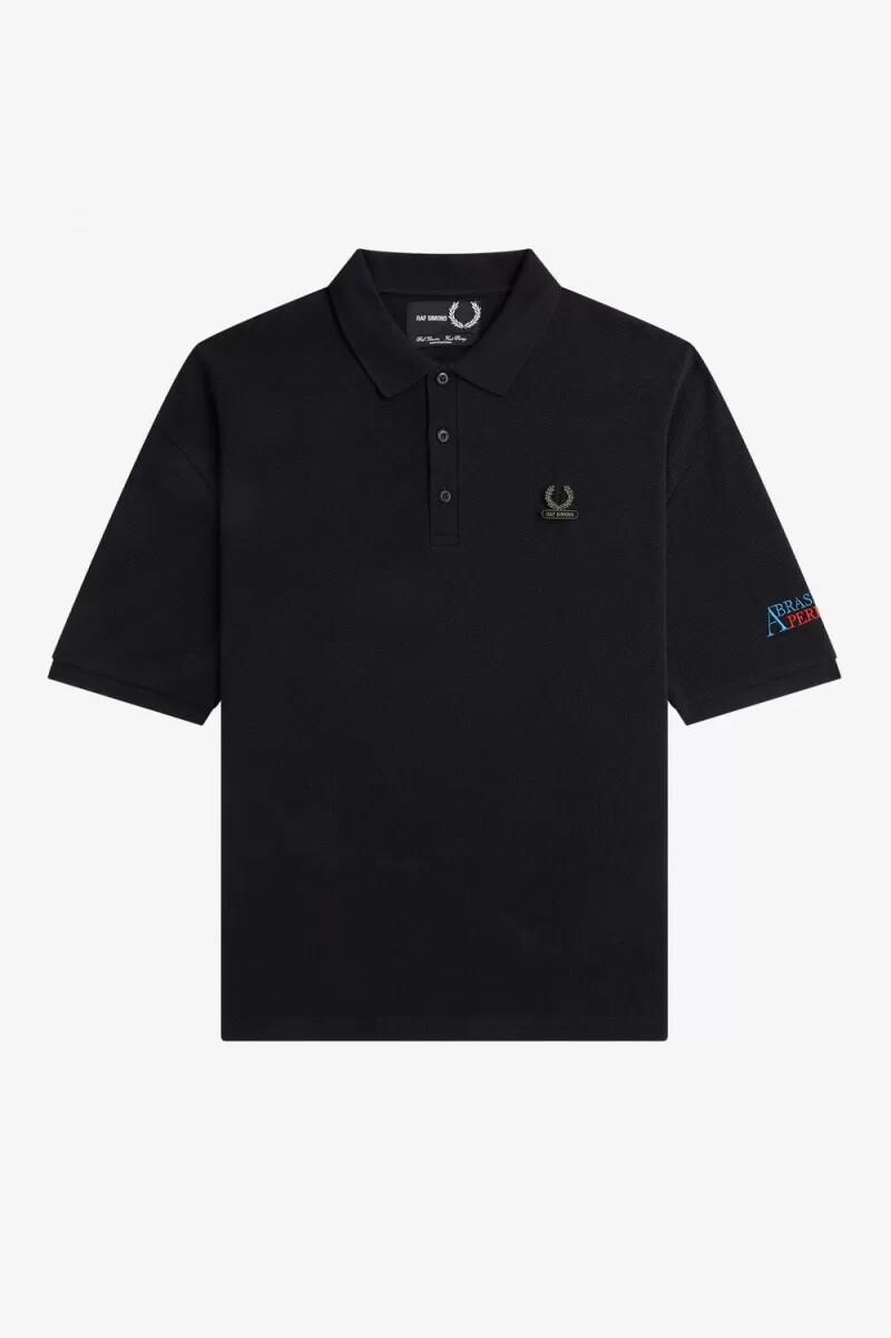 fred perry broderad herr pikétröja svart