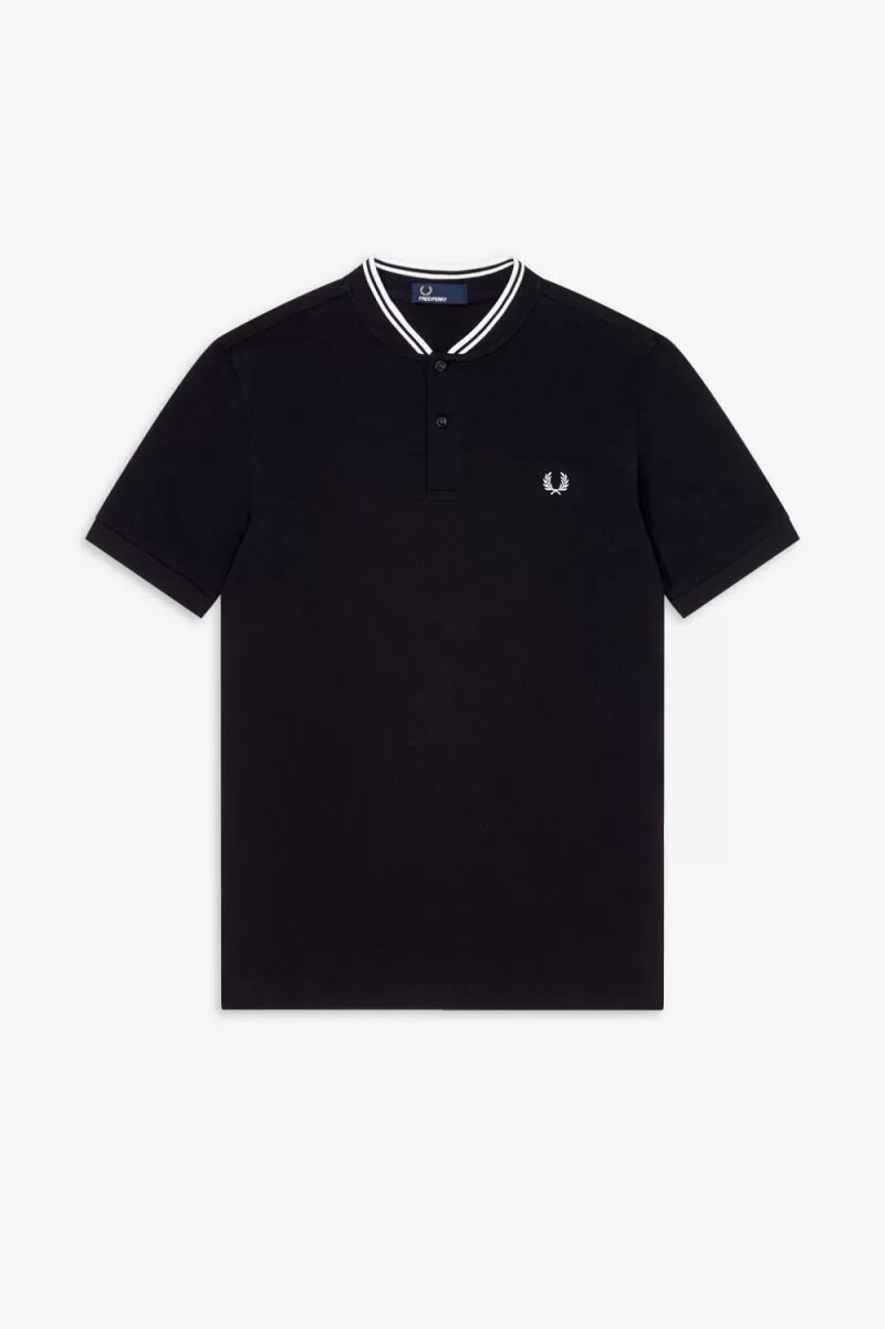 fred perry bomber collar herr pikétröja svart