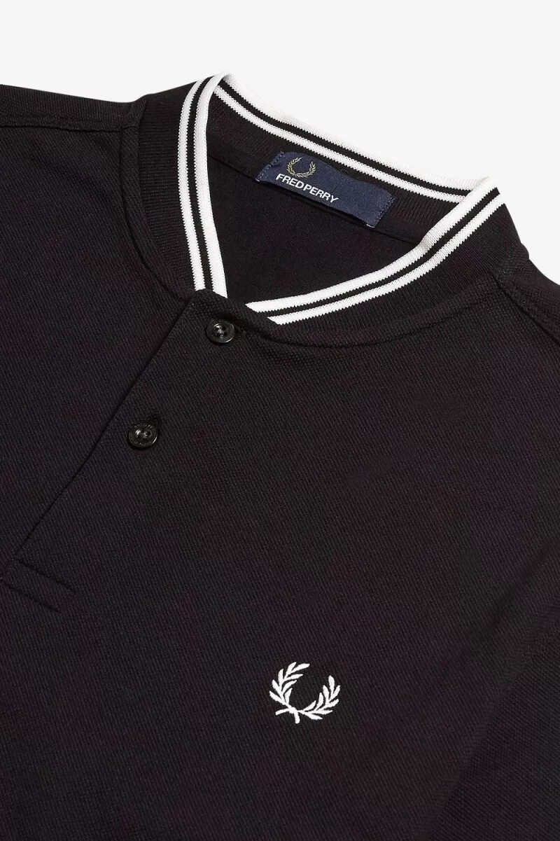 fred perry bomber collar herr pikétröja svart