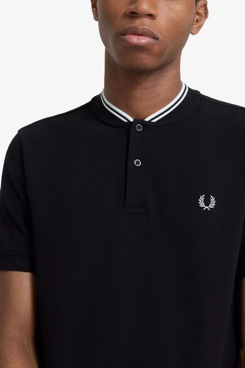 fred perry bomber collar herr pikétröja svart