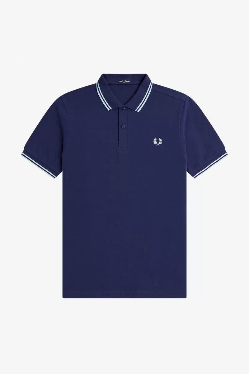 fred perry back graphic herr pikétröja marinblå